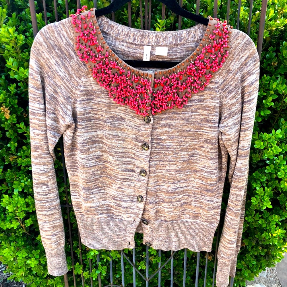 Moth by Anthropologie beaded sweater Size S